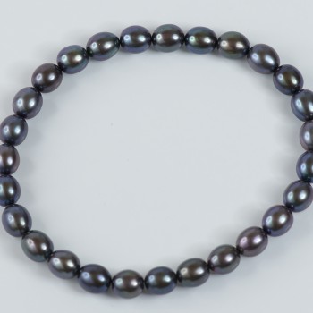 Freshwater Pearl Steel Colour Bracelet